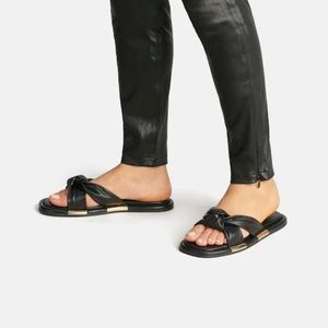 Coach Brooklyn Sandal Size 7 in Black with Gold Detail